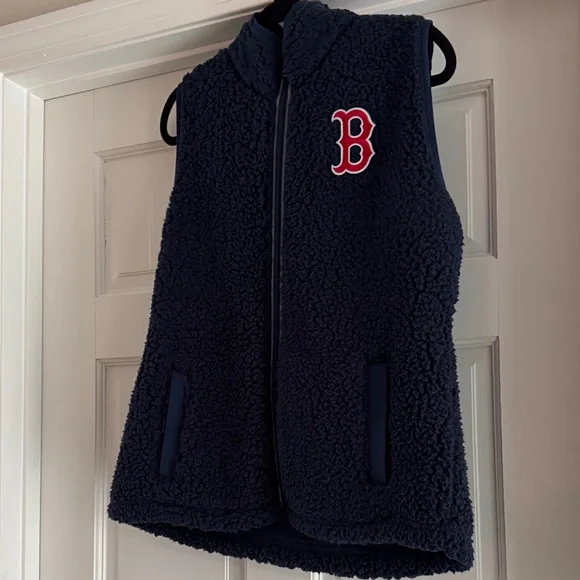 Boston Red Sox Navy Sherpa Zip Vest - Picture 2 of 8
